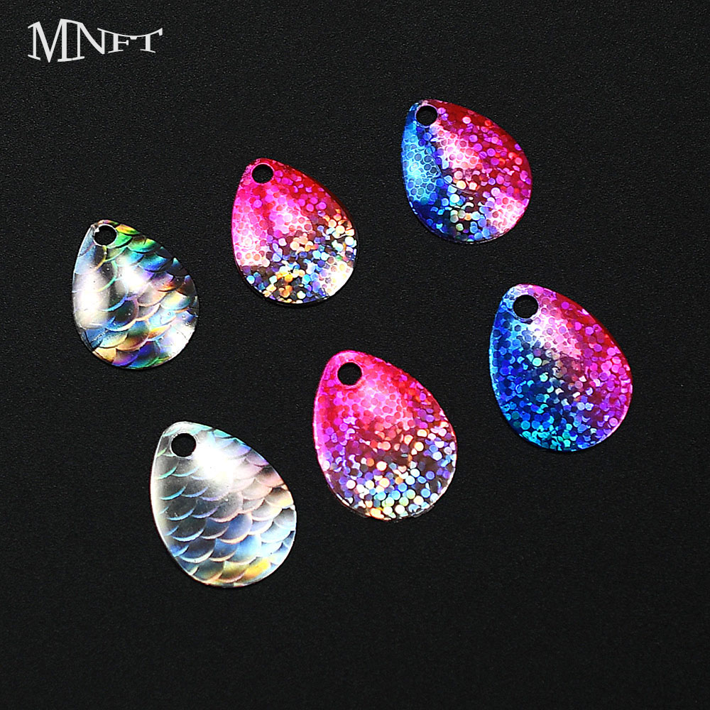 Fishing Lure Blade Bait - 6Pcs Iridescent Fish Scale Spoon Blanks,