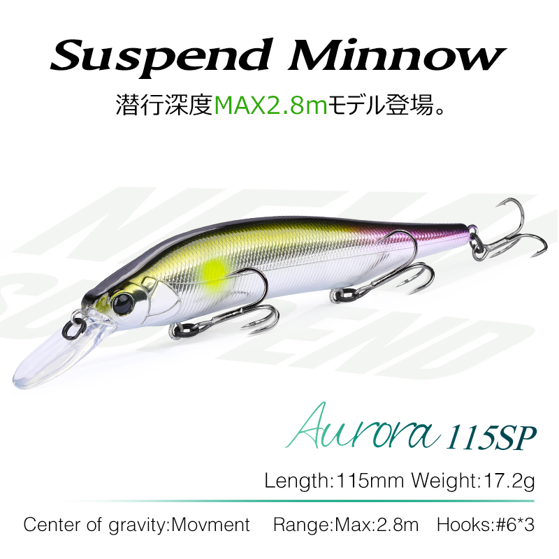 TSURINOYA 115mm 17.2g Suspendi - огляд і ціна Fishing Lure Jerkbait
