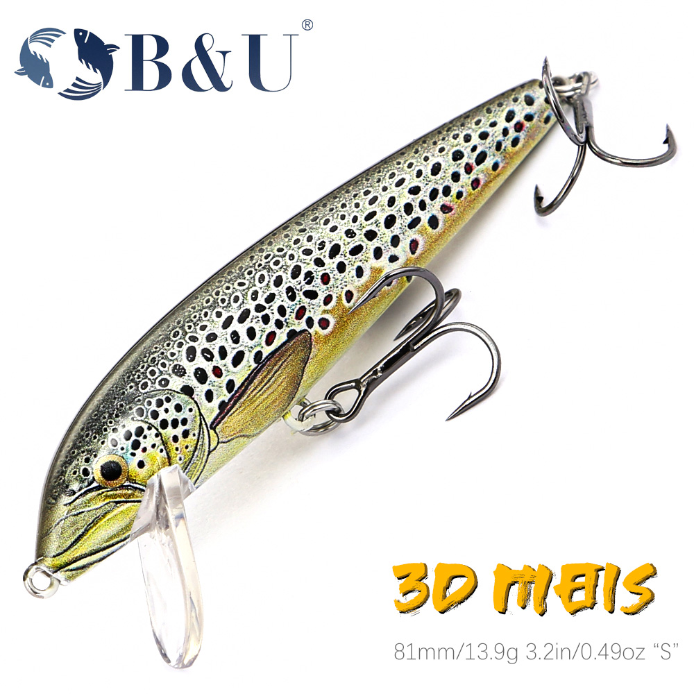 B&U 80mm Sinking Minnow Wobbli - огляд і ціна Fishing Lure Jerkbait