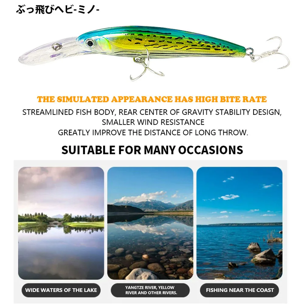140mm 47g Big Trolling Minnow  - огляд і ціна Fishing Lure Jerkbait