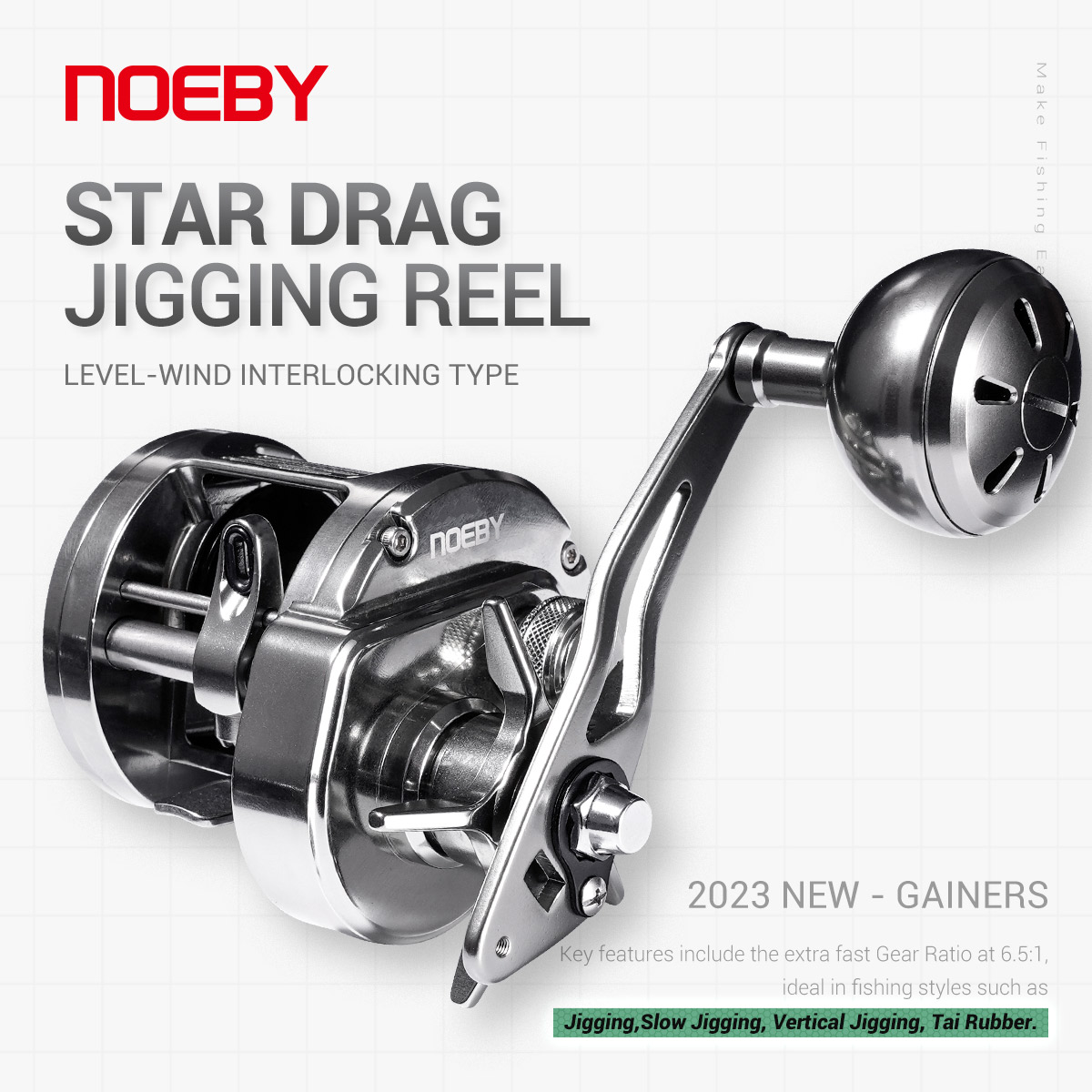 NOEBY Gainers Jigging Reel Met - огляд і ціна Daiwa Reel Bg